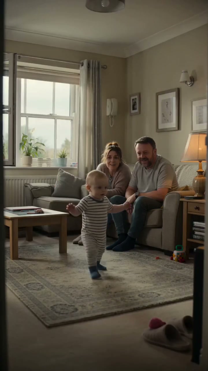 A family in their living room